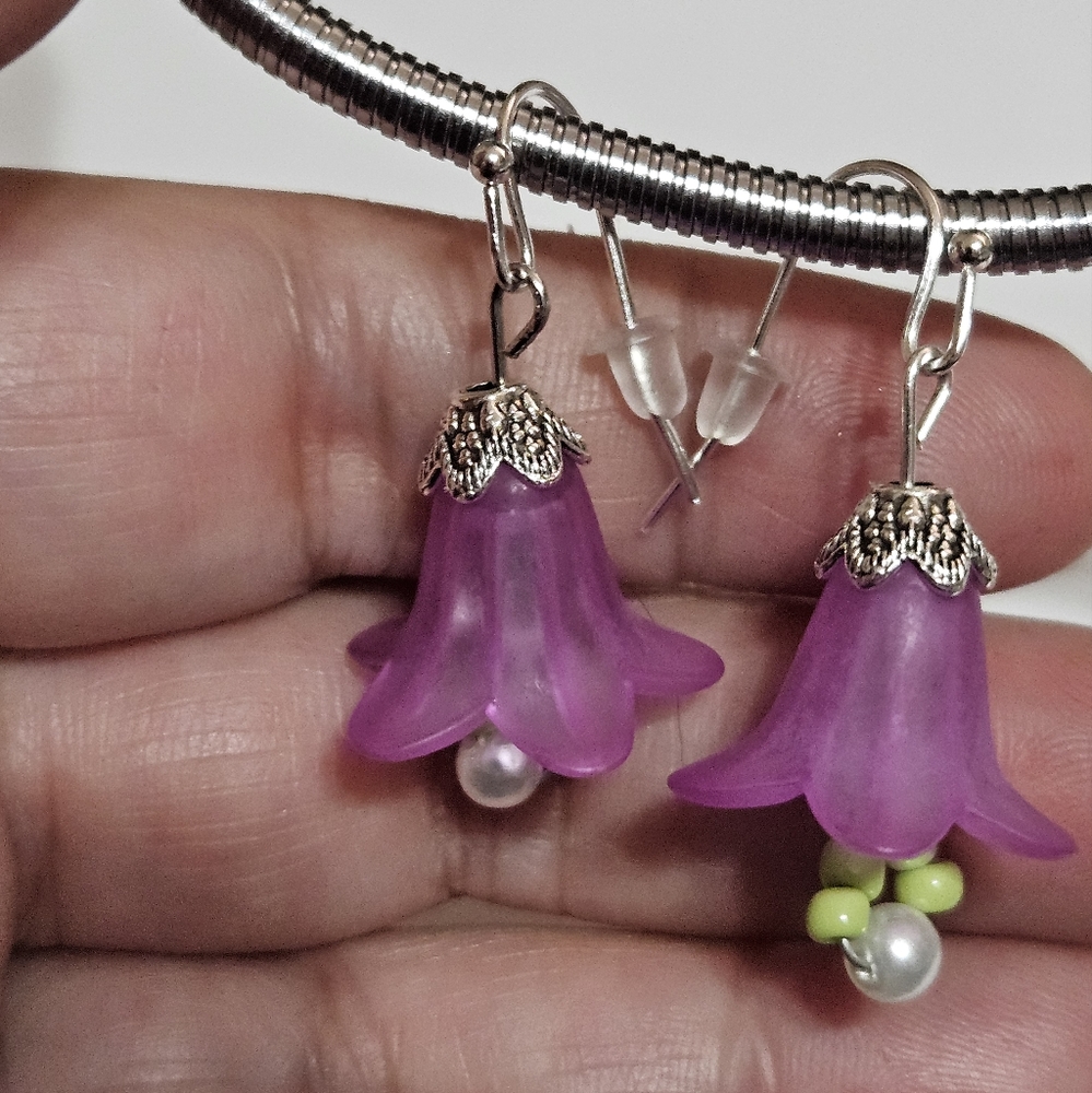 Purple Flower earrings